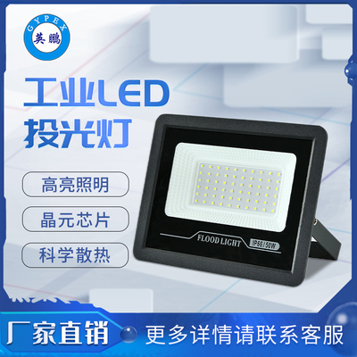 英鹏工业led投光灯100W苹果款超亮足功率防水工地车间投光灯